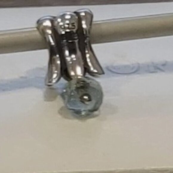 AUTH PANDORA Sterling Silver *RETIRED & RARE* Tulip w/blue Aquamarine 790248AQ - Picture 6 of 8